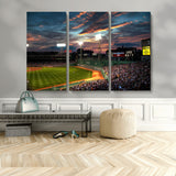 66781-MGV-CV-36X24-Baseball Stadium Wall Art – Canvas Print Evening Game Field Packed Crowd Sunset Sky Sports Photography, Dynamic Decor for Game
