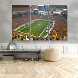 51419-MGV-CV-48X32-3P-Heinz Field Wall Art Canvas Print, Framed Pittsburgh Stadium Field Art Picture Print, Heinz Stadium Field Perfect Sports Room