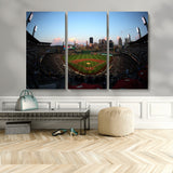 67670-MGV-CV-36X24-PNC Park Stadium Wall Art Canvas Print, Framed Pittsburgh Pirates Stadium Art Picture Print, PNC Park Field Perfect Sport Room