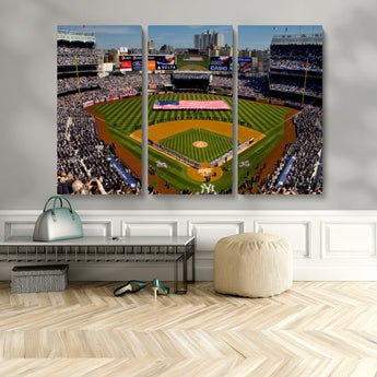 20879-MGV-CV-36X24-Yankee Stadium Wall Art Canvas Print, Framed New York Stadium Art Picture Print, Yankee Field Perfect Sport Room Decor Artwork