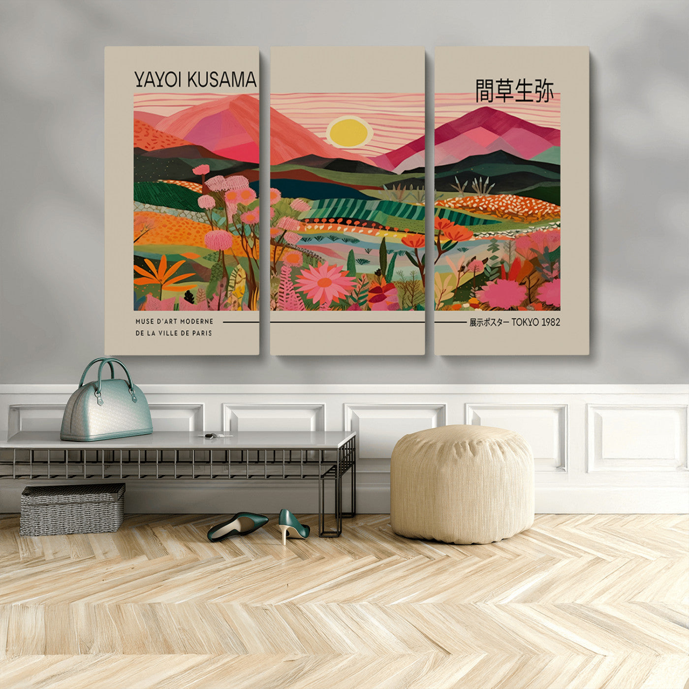 18304-MGV-CV-36X24-Sunset Mountain Landscape Wall Art – Panoramic Abstract Nature Canvas Print, Vibrant Wall Decor for Living Room, Bedroom, Office,