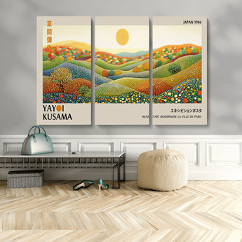 33864-MGV-CV-36X24-Pointillism Yayoi Wall Art Canvas Print, Framed Yayoi Kusama Art Picture Print, Yayoi Kusama Dot Perfect Abstract Nature Decor