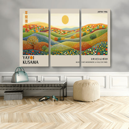 33864-MGV-CV-36X24-Pointillism Yayoi Wall Art Canvas Print, Framed Yayoi Kusama Art Picture Print, Yayoi Kusama Dot Perfect Abstract Nature Decor