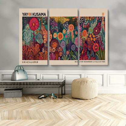 51280-MGV-CV-36X24-Abstract Yayoi Kusama Wall Art Canvas Print, Framed Japanese Wabi Sabi Art Picture Print, Yayoi Kusama Perfect Abstract Modern