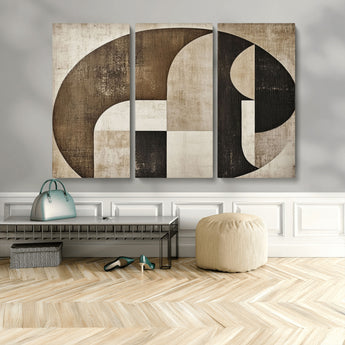 44796-MGV-CV-48X32-3P-Wabi Sabi Wall Art Canvas Print, Framed Geometric Minimalist Art Picture Print, Modern Abstract Perfect Modern Abstract Decor