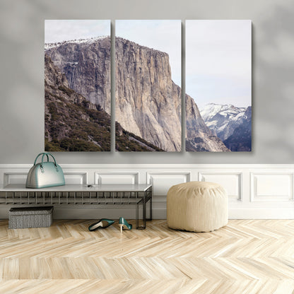 74506434-MGV-CV-36X24-El Capitan Wall Art Canvas Print, Framed Yosemite Cliff Art Picture Print, Sierra Nevada Perfect Sierra Minimalism Decor Artwork