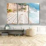 84816639-MGV-CV-36X24-Mediterranean Beach Wall Art Canvas Print, Framed Airy Coastal Art Picture Print, Summer Shore Perfect Coastal Retreat Decor