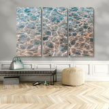 26580287-MGV-CV-36X24-Clear Water Wall Art Canvas Print, Framed Sunlit Ripples Art Picture Print, Ocean Texture Perfect Modern Coastal Decor Artwork