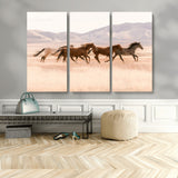 83644685-MGV-CV-36X24-Wild Horse Art Wall Art Canvas Print, Framed Rustic Western Art Picture Print, Desert Horse Scene Perfect Rustic Western Decor