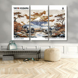 80111817-MGV-CV-48X32-3P-Japanese Landscape Wall Art – Mount Fuji Autumn Canvas Print, Asian Inspired Nature Decor for Living Room, Bedroom, Office or