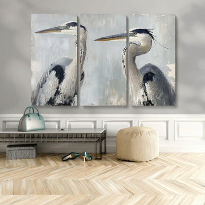 19427826-MGV-CV-36X24-Bird Canvas Decor Wall Art Canvas Print, Framed Coastal Bird Pair Art Picture Print, Minimalist Wildlife Wall Perfect Coastal