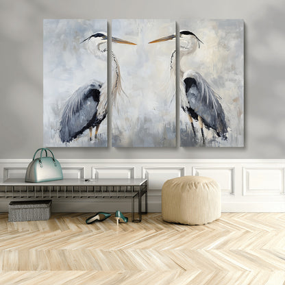 90806932-MGV-CV-36X24-Heron Wall Art Wall Art Canvas Print, Framed Bird Canvas Decor Art Picture Print, Nature Inspired Perfect Coastal Minimalist Decor