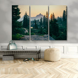 66397982-MGV-CV-36X24-Mountain Landscape Wall Art Canvas Print, Framed Forest Serenity Art Picture Print, Mountain Landscape Perfect Rustic Wilderness