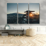 87729656-MGV-CV-36X24-Mount Fuji Wall Art Canvas Print, Framed Japan Travel Art Picture Print, Chureito Pagoda Perfect Zen Minimalism Decor Artwork
