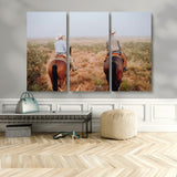 54943176-MGV-CV-36X24-Cowboy Wall Art Wall Art Canvas Print, Framed Western Canvas Art Picture Print, Rustic Ranch Scene Perfect Rustic Western Decor