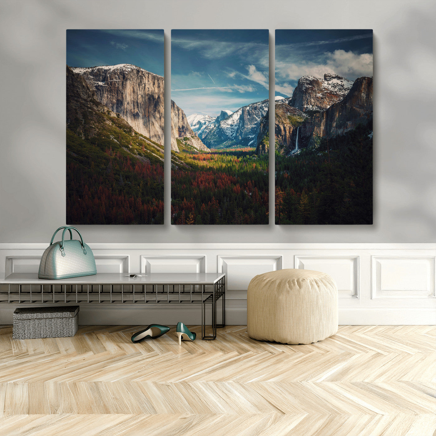 15244033-MGV-CV-36X24-Yosemite National Wall Art Canvas Print, Framed Mountain Landscape Art Picture Print, El Capitan Perfect Rustic Farmhouse Decor