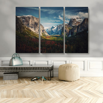 15244033-MGV-CV-36X24-Yosemite National Wall Art Canvas Print, Framed Mountain Landscape Art Picture Print, El Capitan Perfect Rustic Farmhouse Decor