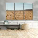 55918919-MGV-CV-36X24-Desert Landscape Wall Art – Golden Grass Plains and Mountain Horizon Canvas Print, Southwest Nature Photography Decor for Living