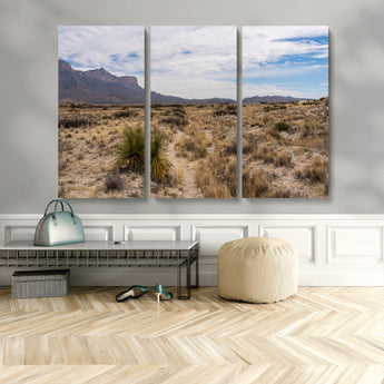 21606563-MGV-CV-48X32-3P-Desert Mountain Wall Art – Southwest Landscape Photography Canvas Print, Rustic Nature Artwork Scenic Western Decor for Living