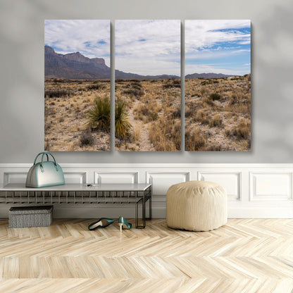 21606563-MGV-CV-48X32-3P-Desert Mountain Wall Art – Southwest Landscape Photography Canvas Print, Rustic Nature Artwork Scenic Western Decor for Living