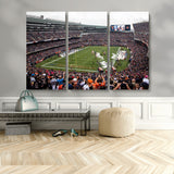 18347149-MGV-CV-48X32-3P-Soldier Field Wall Art – Chicago Bears Football Stadium Canvas Print, Game Day Sports Decor for Man Cave, Bar, Office, or Living
