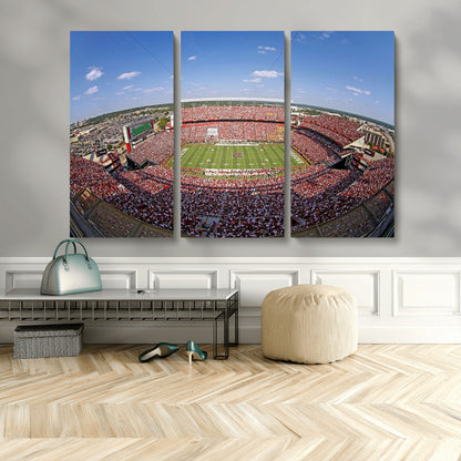 29492070-MGV-CV-48X32-3P-Stadium Wall Art – Panoramic College Football Canvas Print, Game Day Crowd and Field Scene, Sports Photography Decor for Office,
