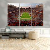 37160229-MGV-CV-48X32-3P-Neyland Stadium Wall Art – Panoramic Tennessee Volunteers Sunset Canvas Print, Checkerboard Crowd Football Game Day Decor for