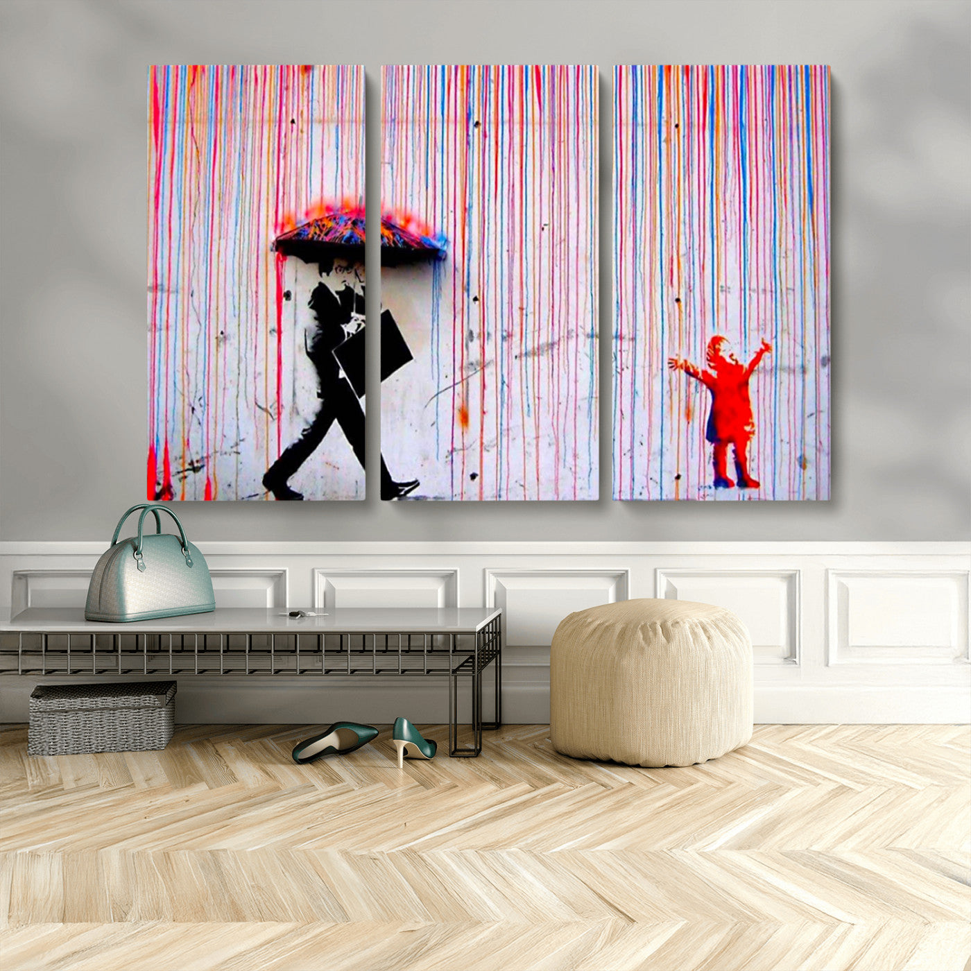 69505-MGV-CV-36X24-Graffiti Girl Wall Art Canvas Print, Framed Urban Contrast Art Picture Print, Vibrant Graffiti Perfect Urban Pop Decor Artwork