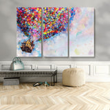 18792-MGV-CV-36X24-Up Movie House Wall Art Canvas Print, Framed Carls Journey Art Picture Print, Up Inspired Perfect Animated Whimsical Decor Artwork