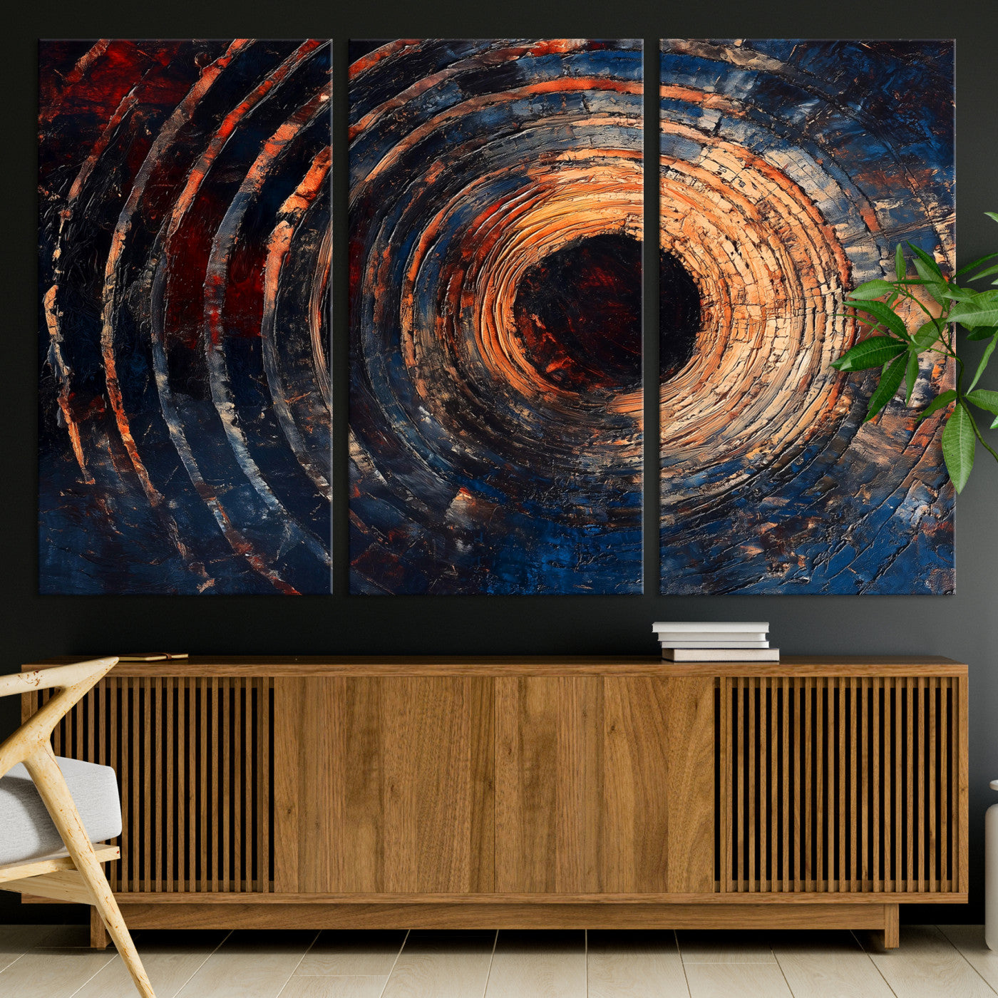 10017879-MGV-CV-36X24-Wood Tree Ring Wall Art Canvas Print, Framed Natural Wood Art Picture Print, Rustic Tree Slice Perfect Rustic Decor Artwork