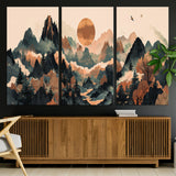 46509506-MGV-CV-36X24-Mountain Wall Art – Sunset Canvas Print, Nature Inspired Artwork, Scenic Wall Decor for Living Room, Bedroom, Office