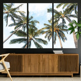87247012-MGV-CV-36X24-Skyward Palm Trees Wall Art Canvas Print, Framed Tropical Sky Art Picture Print, Coconut Palm Perfect Tropical Skyview Decor