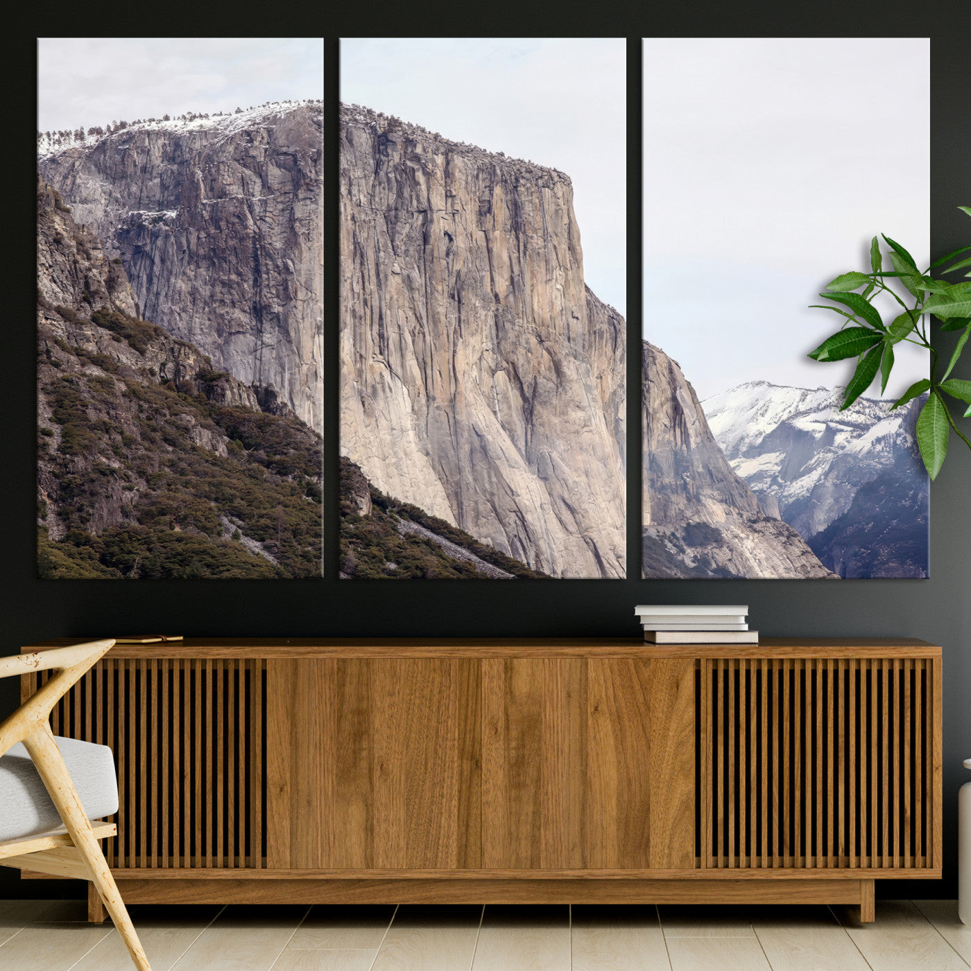 74506434-MGV-CV-36X24-El Capitan Wall Art Canvas Print, Framed Yosemite Cliff Art Picture Print, Sierra Nevada Perfect Sierra Minimalism Decor Artwork