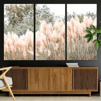 21826392-MGV-CV-36X24-Pampas Grass Wall Art Canvas Print, Framed Soft Pampas Art Picture Print, Pastel Grasses Perfect Soft Neutral Boho Decor Artwork