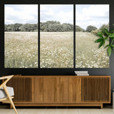 43258946-MGV-CV-36X24-Daisy Field Wall Art Canvas Print, Framed Pastel Flower Art Picture Print, Meadow Bloom Perfect Scandinavian Minimalist Decor