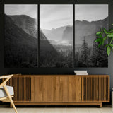 39278955-MGV-CV-36X24-Yosemite Valley Wall Art Canvas Print, Framed El Capitan Art Picture Print, Misty Mountain Perfect Modern Rustic Decor Artwork