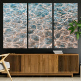 26580287-MGV-CV-36X24-Clear Water Wall Art Canvas Print, Framed Sunlit Ripples Art Picture Print, Ocean Texture Perfect Modern Coastal Decor Artwork
