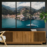 20321590-MGV-CV-36X24-Amalfi Coast Wall Art Canvas Print, Framed Italy Travel Art Picture Print, Mediterranean Landscape Perfect Mediterranean Coastal