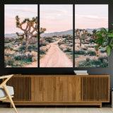 12540952-MGV-CV-36X24-Joshua Tree Park Wall Art Canvas Print, Framed Desert Road Art Picture Print, Sunset Drive Perfect Southwestern Boho Decor Artwork