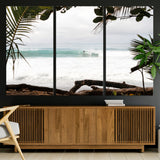 50382104-MGV-CV-36X24-Tropical Surf Wall Art Canvas Print, Framed Palm Tree View Art Picture Print, Beach House Art Perfect Boho Coastal Decor Artwork