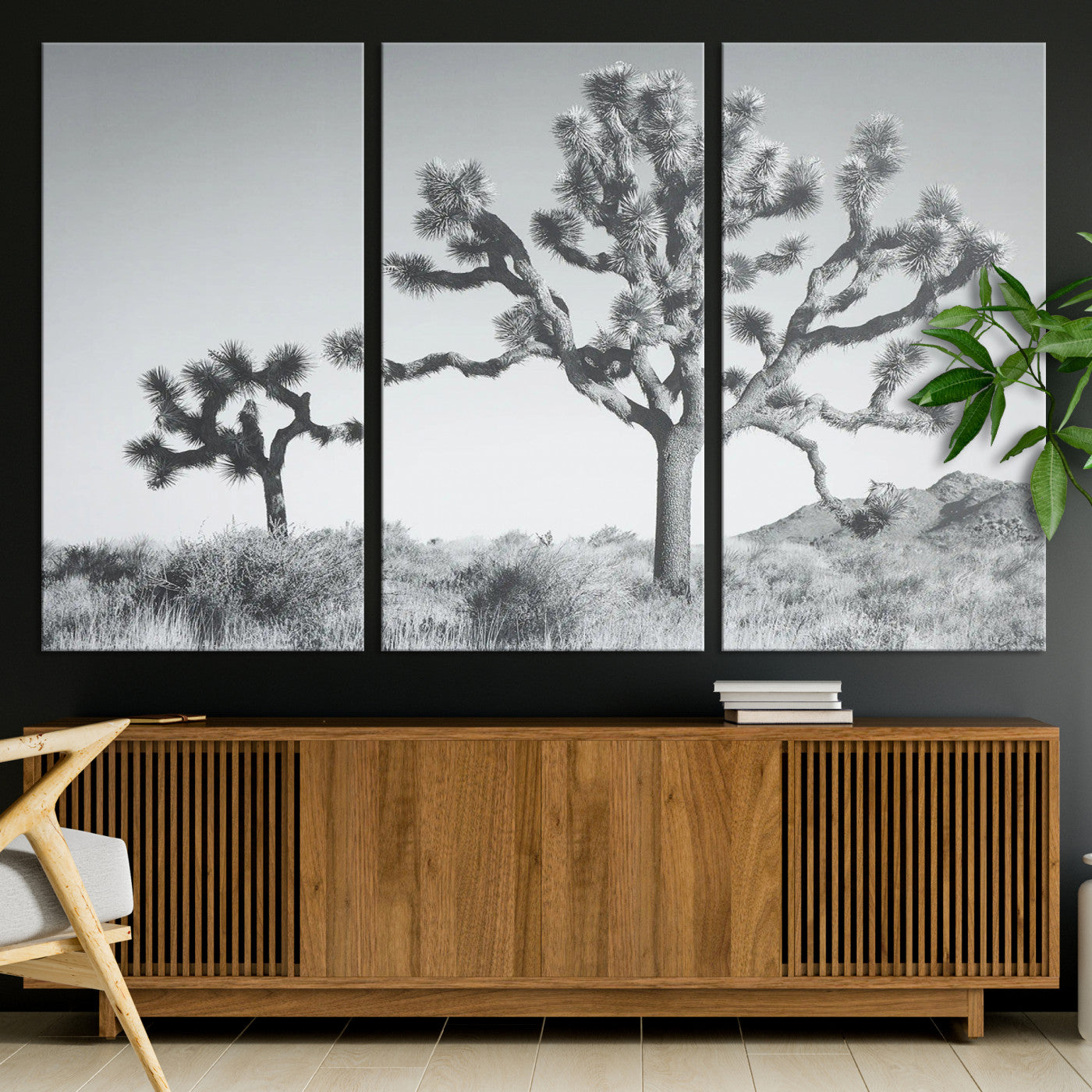 58647785-MGV-CV-36X24-Calm Earthy Aesthetic Wall Art Canvas Print, Framed Arid Terrain Decor Art Picture Print, Joshua Tree Perfect Rustic Minimalist