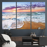 53006-MGV-CV-36X24-Ocean Beach Sunset Wall Art – Vibrant Seascape Canvas Print, Coastal Home Decor for Living Room, Bedroom, Office or Beach House