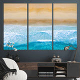 43046-MGV-CV-36X24-Aerial Beach Wall Art – Serene Ocean Waves & Sandy Shore Canvas Print, Coastal Home Decor for Living Room, Bedroom or Office