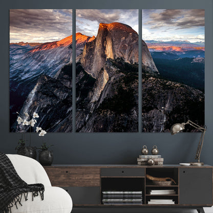 31332-MGV-CV-36X24-Mountain Landscape Wall Art – Majestic Sunset Rock Formation Canvas Print, Nature Scenic Decor for Living Room, Office, Cabin or