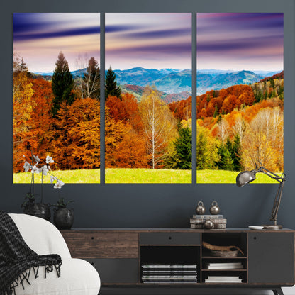 58007-MGV-CV-36X24-Autumn Mountain Landscape Wall Art – Stunning Fall Forest Canvas Print, Cozy Nature Decor for Home or Office