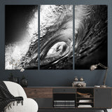 22702-MGV-CV-36X24-Black and White Ocean Wave Wall Art – Powerful Surf Curl Photography Canvas Print, Modern Coastal Decor for Living Room, Office or