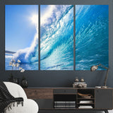37494-MGV-CV-36X24-Ocean Wave Canvas Art – Stunning Blue Wave Photography, Coastal Wall Decor for Living Room, Bedroom or Office
