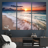 99906-MGV-CV-36X24-Morning Tide Canvas Print – Soft Sunrise Ocean Waves Wall Art, Coastal Serenity Decor for Home & Office