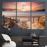78111-MGV-CV-36X24-Sunset Pathway Wall Art – Panoramic Coastal Canvas Print, Tranquil Beach Decor for Living Room, Office or Bedroom