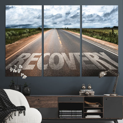 50743-MGV-CV-36X24-Healing Road Wall Art – Motivational Highway Canvas Print, Inspirational Journey Decor for Office, Gym or Living Room